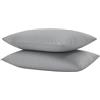 Bonazzi Home 2 federe per cuscino in percalle di puro cotone, misura 50x80cm, 100% MADE IN ITALY (Grigio)