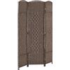 HOMCOM Paravento Interno, in Legno, 3 Pannelli, 135 x 180 cm, Divisorio Pieghevole per Soggiorno, Camera da Letto, Casa, Marrone