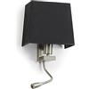 EXO Lighting - Applique con lettore FIRENZE nichel-nero E27 + led interno IP20