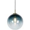 Qazqa pallon - Lampada a sospensione tavolo soggiorno Art déco - 1 luce - Ø 330 mm - Blu - Art déco - Soggiorno I Camera da letto I Sala da Pranzo I Cucina