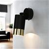 Licht-Erlebnisse Applique GU10 per interni, faretto da parete, faretto da soffitto nero, oro, orientabile, H:17 cm, accentuato, cucina, camera da letto, lampada da parete soggiorno