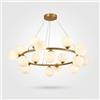 maolo Lampadario Moderno 18 Luci a Sfere G9 Ø96cm Oro Ottone | Design Circolare Luxury con Sfere Opaline Ø13cm | Lampadario a Sospensione per Soggiorno Sala da Pranzo Hotel