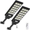 wowspeed 600W Lampione Solare LED Esterno con Telecomando, 6500K 576 LEDs, Sensore di Movimento, 3 Modi, IP65 Impermeabile per Giardino Garage - 2 Pezzi