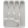 VIRSUS 1 Portaposate, dimensioni 33,5x26,5x4,5 cm, vassoio per posate e utensili, porta posate da cassetto cucina 5 comodi e pratici scomparti (Bianco) -7554C