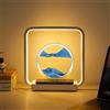 Nexoria Immagine artistica con sabbia mobile, vetro 3D a clessidra del mare profondo, pittura con sabbia a LED che si muove, immagini artistiche con lampada che scorre con sabbia, lampada da tavolo