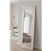 MO.WA Specchio da Parete Argento Cornice Legno Abete cm. 50x145 da Appendere al Muro Verticale Orizzontale o appoggio per Ingresso Camera da Letto Soggiorno - Made in Italy.