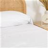 TRAMAS+ Completo Lenzuola Piazza e Mezza 140x200, 100% cotone Percalle, Biancheria da Letto, Lenzuola e 2 federa da letto, Certificata STANDARD 100 by OEKO-TEX - Bianco