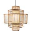 CHUNGYANG Lampada A Sospensione A Lanterna di bambù Lampada A Sospensione A Vite E27 A Luce Singola in Rattan Lampada A Sospensione Decorativa Giapponese da Soffitto Lampadario Intrecciato con Cavo