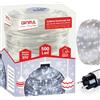 GINMA - Luci Natale LED Interno e Esterno con 8 Effetti Luce, Certificate IP44, Basso Consumo e Impermeabili - Cavo Trasparente (Bianco Freddo, 35 Metri (500 LED))