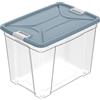 eacommerce Contenitore in Polipropilene Multiuso Storage Box con Coperchio a chisura con clip (61 Litri - 56x39,5x41 cm, Grigio)