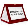 ATS Incisione Targhe & Timbri Targa Personalizzata con Astuccio in Velluto - Regalo per Premi, Laurea, Matrimonio - Made in Italy (Rosso - Targa Argento (26×21 cm))