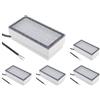 ledscom.de 5x LED pavimentazione pietra terra luce da incasso CUS per esterni, IP67, angolare, 20 x 10cm, 2,8 W, 251lm, bianco caldo