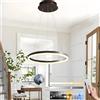 YYUTLUO Lampadario LED Moderno DIY Cerchio, 1 Marrone Anelli, 40cm=23W, H150cm Altezza Regolabile, Metallo+ Acrilico, Telecomando Dimmerabile Lampadario Rotondo Soffitto Soggiorno Camera Da Letto Sala