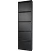 GENTILIN DESIGN G. Design | Scarpiera Salvaspazio Slim 5 Ante, Portascarpe a Ribalta in Metallo Colore Nero, Già Montato, Interni/Esterni, P 13,5 x L 50 x H 136,05 cm