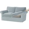 KYJSW Copridivano in Velluto 1/2/3/4 Posti, Copridivani Ektorp Elasticizzato Antiscivolo con Fodera Separata per Schienale E Federa per Cuscino (Azzurro,2 Posti 5 PCS)