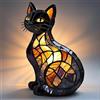 XWNGDAFEVF 3D Lampada da tavolo Carino Nuovo serie cani Decorazione della casa Resina Piano da tavolo USB Luce notturna Compagnia fedele Illuminazione, Cat 1