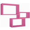 MODULARREDO Sanitec Trittico Mensole da Parete, Legno, Fuxia, 15.5x45.0x27.0 cm, 3 unità