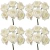 PuntoCasaStore 24 PZ Fiori Artificiali FIORELLINO 3,5x13 CM BOMBONIERA SEGNAPOSTO Composizione confettata, Nascita, Battesimo, Matrimonio, Comunione, Laurea (Bianco)