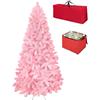Totò Piccinni Albero di Natale Artificiale NOEL, Folto, Effetto Realistico, Rami a Gancio, Facile Montaggio, PVC, Ignifugo con Borsone (210 cm, Rosa)