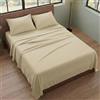 Generico Completo Letto Una Piazza e Mezza (130x200) Lenzuola in Microfibra Anallergica, Manifattura Made in Italy, Set Completo 4 Pezzi con 1 Federa Cuscino Inclusa, Bed Sheets (Panna)
