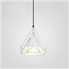 Mengjay Lampada a Sospensione Vintage Lampadario a Sospensione Industriale,Plafoniere Metallo Gabbia E27 Base,Retrò Lampada da soffitto per Soggiorno,Camera da letto,Corridoio (White)