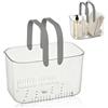 Jwthee Cesto caddy doccia portatile, bidoni della doccia cesto in plastica cesto trasparente con manico di cestini di stoccaggio delle organizzatore in plastica per uso quotidiano (Grigio)