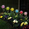 Generic Tulipani solari da giardino a forma di tulipano, 6 pezzi, luci solari decorative a LED a forma di fiore, impermeabili, multicolore, luci paesaggistiche per giardino, patio, cortile, decorazione del