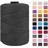 CAMAL Cordino per Borse Uncinetto Macramè Filo 3mm Filo Poliestere 170m Corda Macrame Filato per Borse Uncinetto Spago Colorato Corde Colorate per Artigianato, Lavoro a Maglia (Grigio Scuro)