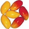 Ulalaza Confezione da 6 frutti artificiali realistici in mango per decorazione di casa, cucina, feste, ufficio