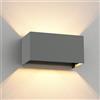ledscom.de Applique CUBEL per esterni, grigio, IP65, up & downlight, incl. 2 lampade LED, 4,1 W ciascuna, 501lm, bianco caldo