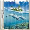 Vgzsyomqib Tenda Doccia Antimuffa Tessuto Impermeabile Delfino Tenda per Doccia Grande con Anelli Lavabile Lavatrice 240x200 Oceano Tende Vasca da Bagno Stoffa in Poliestere, Blu 05
