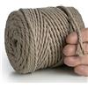 MeriWoolArt® Corda Macramè Naturale, 75M Macramè Corda 4mm, Corda in Cotone Morbido per Macramè Acchiappasogni, Arazzo da parete Macrame, Decorazione Macramè Fai da Te, Spago per Decorazioni
