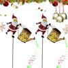 NNBWLMAEE Christmas Santa Solar Kettle Lights Garden Lawn Decorative Lights, Santa Kettle Ground Lamp, Hanging Metal Santas Watering Can LED Light, for Garden, Patio, Pathway Decor (Color*2)