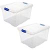 Acan Tradineur - Confezione da 2 scatole di immagazzinaggio - Realizzato in plastica - Contenitore per giocattoli, libri, vestiti, coperte, n. 2 - 25,5 x 41,5 x 35 cm - 25 litri