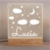 Stileitaliano luce notturna per bambini lampada led personalizzata cameretta 3d comodino notte (Nuvole)