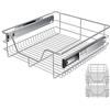 KESSER® Cassetto Telescopico - 2x 50cm ✓ Armadio per Cucina ✓ Cestello estraibile ✓ Armadio estraibile ✓ Cassetto ad estrazione totale ✓ Argento