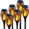 BatdTech Luci Giardino Solari 6 Pezzi, Torcia Solare con Effetto Fiamma, IP65 Impermeabili Luci Solari LED Decorative per Patio, Prato, Percorso