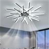 TuoyuanW Lampadario Con Ventilatore Da Soffitto Memoria Dimmerabile LED Soggiorno Ventilatore Da Soffitto Con Luce 6 Velocità Reversibile Plafoniera Con Ventilatore Con Telecomando E APP-Black||92CM