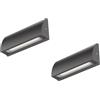 ledscom.de Applique a 2 LED/luce per scale SEGIN per esterni, IP54, a profilo piatto, downlight, antracite opaco, squadrata, 6,2 W, 566 lm, bianco caldo