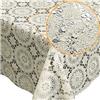 ANRO Tovaglia cerata lavabile in Lace Vinyl con effetto pizzo, motivo cerchi, 140 x 138 cm, colore: Panna, facile da pulire
