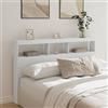 Homgoday Testiera con Contenitore a LED Bianca 160x17x102 cm, Testiere Letto, Testiera del Letto Matrimoniale, Schienale per Letto E Divano