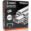 Eurocali 10 Profili in Alluminio da 2 metri (20mt) grigio per Strisce LED Schermatura Opaca ingombro max striscia led 12.2mm - 15.5 x 5.9