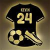 JLSKCN Calcio Lampade Personalizzata con Maglia da Calcio, Insegne al Neon a LED per Decorazione da Parete, Alimentata Tramite USB, con Interruttore Dimmerabile, Regali Ragazzo Calciatori
