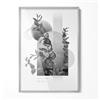 Generic Cornice 70x100 cm Argentata Plexiglass Decorazione da Parete Alta Qualità Telaio in Plastica Laminato Acrilico al Poster e Foto Infrangibile