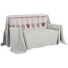 PENSIERI DELICATI Telo Copridivano 180 x 290 cm Made in Italy, Telo Copritutto 100% Cotone Puro, Fantasia Cuore Appeso Rosso, Ideale come Telo Arredo, Salvadivano o Copriletto Estivo (1 Piazza)