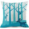 HNDXLHH Cuscini per Divano 40x40 Albero Verde Cuscini per Divano Cotone Biancheria Guanciali Letto, con Cerniera Invisibile Cuscino Letto Moderni Federe Cuscini per Divano Soggiorno