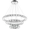 Froadp 96W Tre Anelli Cristallo Lampada a Sospensione, Materiale di vetro di cristallo LED Moderni Lampadario para Camera da Letto e Cucina e Sala da Pranzo e Corridoio e Soggiorno, Ø30cm+Ø50cm+Ø70cm