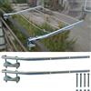 parpyon® Bracci Stendibiancheria da balcone esterno, Tubi Stendibiancheria per ringhiera in Acciaio per filo per stendere il bucato prodotto 100% Italiano (Fisso, Acciaio Zincato)