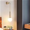 maolo Applique da Parete Design Sferico - Lampada Moderna in Metallo Oro Opaco, Attacco G9, Compatibile con Lampadine LED o Alogene, Facile Installazione per Camera, Soggiorno o Ufficio (A Sospensione)