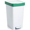 TATAY Pattumiera per Umido Smart, 25L di Capacita, Pedale Retrattile, Polipropilene, senza BPA, Sacco della Spazzatura da 30 litri, Verde Riciclaggio. Misure 26 x 36 x 47cm